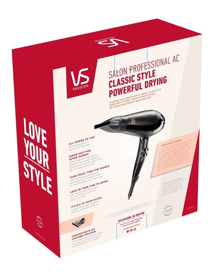 Brand new π VS Sassoon Salon Professional Hair Dryer Black VSP5544A β 4 Brand new π VS Sassoon Salon Professional Hair Dryer Black VSP5544A β - Image 4