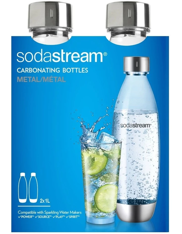 Wholesale 𧨠SodaStream Fuse 1L Silver Carbonating Bottle 1741290610 2 Pack π 2 Wholesale 𧨠SodaStream Fuse 1L Silver Carbonating Bottle 1741290610 2 Pack π - Image 2