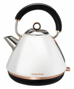Cheapest ❤️ Morphy Richards Accents Rose Gold/White Traditional Pyramid Kettle 102108 💯