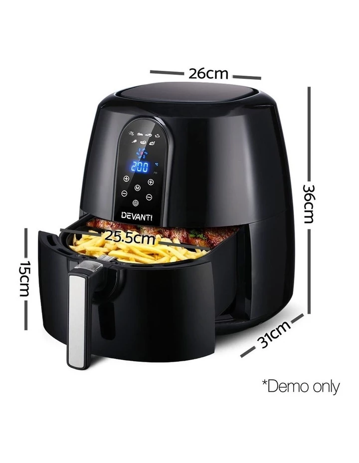 Top 10 π Devanti 7L Oil Free Air Fryer - Black π 2 Top 10 π Devanti 7L Oil Free Air Fryer - Black π - Image 2