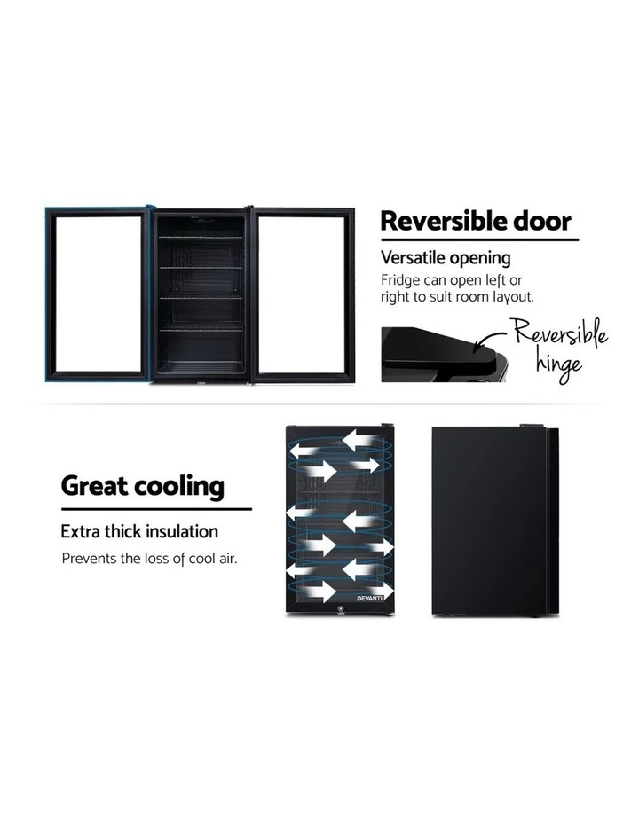 Best Pirce 𧨠Devanti 98L Bar Fridge Glass Door π€© 4 Best Pirce 𧨠Devanti 98L Bar Fridge Glass Door π€© - Image 4