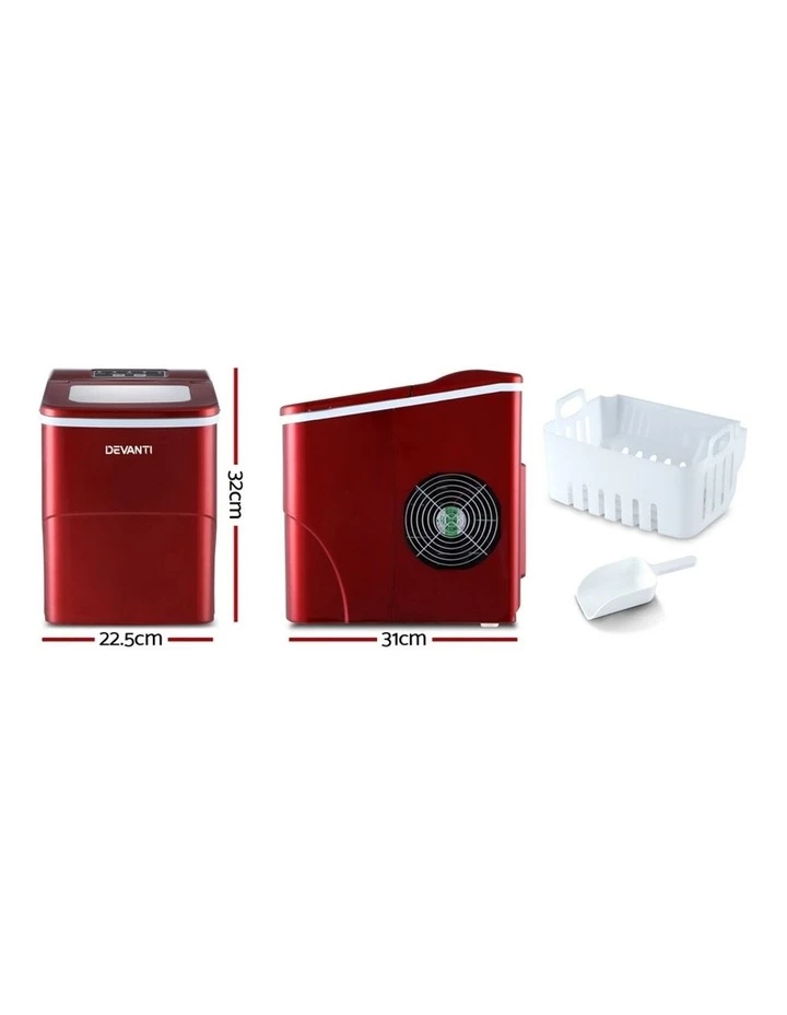 Cheap π DEVANTi Portable Ice Cube Maker Machine 2L Home Bar Benchtop Easy Quick Red π 2 Cheap π DEVANTi Portable Ice Cube Maker Machine 2L Home Bar Benchtop Easy Quick Red π - Image 2