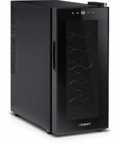 Best deal 🤩 Devanti Wine Cooler 12 Bottle Thermoelectric Chiller Storage Fridge Cellar Black 🌟