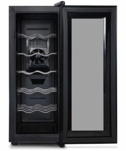 Best deal 🤩 Devanti Wine Cooler 12 Bottle Thermoelectric Chiller Storage Fridge Cellar Black 🌟 -Appliances Sales Store 758134180 4 720x928