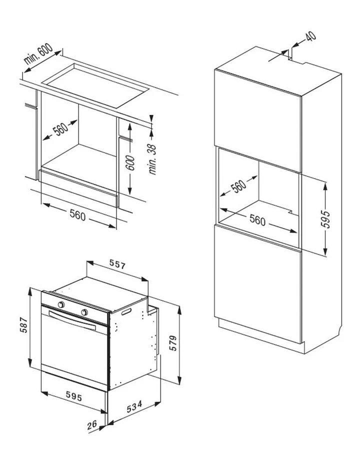 New π Kleenmaid XL 75 Litre Multifunction Oven OMF6012K π 2 New π Kleenmaid XL 75 Litre Multifunction Oven OMF6012K π - Image 2