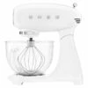 Best Pirce ✔️ Smeg 50's Style Mixer With Glass Bowl And Flex Edge Beater White SMF13WHAU ✔️