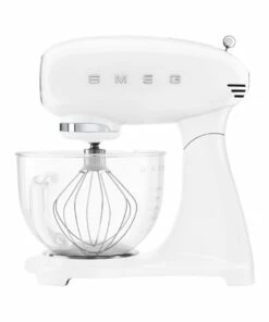 Best Pirce ✔️ Smeg 50's Style Mixer With Glass Bowl And Flex Edge Beater White SMF13WHAU ✔️