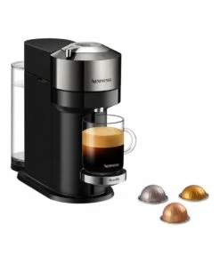 Outlet ✔️ Nespresso by Breville Vertuo Next Dark Chrome Deluxe Capsule Coffee Machine with Aeroccino BNV570DCR 🔔