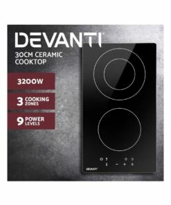 Discount ⭐ Devanti Electric Ceramic Cooktop 30cm Kitchen Cooker Cook Top Hob Touch Control 3-Zones ✨ -Appliances Sales Store 780366970 3 720x928