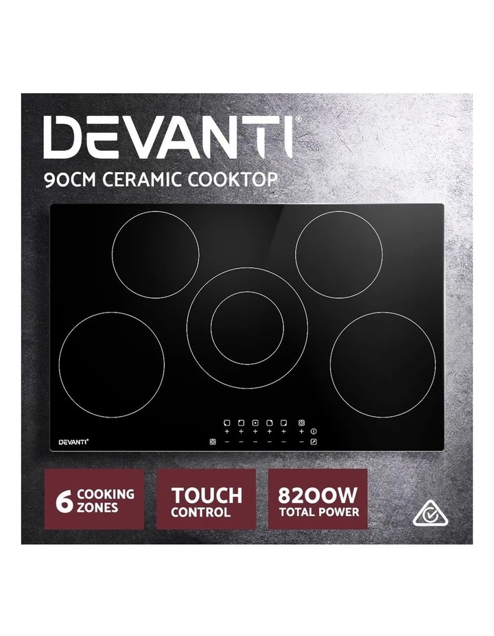 Best Pirce π― Devanti 90cm Ceramic Cooktop Electric Cook Top 5 Burner Stove Hob Touch Control 6-Zones π 3 Best Pirce π― Devanti 90cm Ceramic Cooktop Electric Cook Top 5 Burner Stove Hob Touch Control 6-Zones π - Image 3