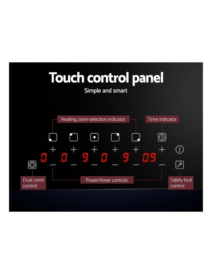 Best Pirce π― Devanti 90cm Ceramic Cooktop Electric Cook Top 5 Burner Stove Hob Touch Control 6-Zones π 6 Best Pirce π― Devanti 90cm Ceramic Cooktop Electric Cook Top 5 Burner Stove Hob Touch Control 6-Zones π - Image 6