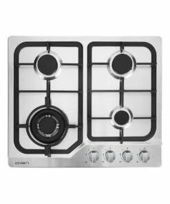 Hot Sale 🛒 Devanti Gas Cooktop 60cm Gas Stove Cooker 4 Burner Cook Top Konbs NG LPG Steel 👏