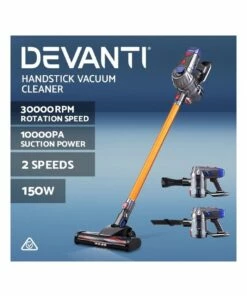 Cheap 🛒 Devanti Handheld Vacuum Cleaner Cordless Stick Handstick Car Vac Bagless 2-Speed LED Headlight 👍 -Appliances Sales Store 780378040 3 720x928