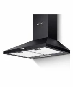 Budget 👏 Devanti Rangehood Range Hood 600mm Filter Included Black Stainless Steel Canopy LED Light Kitc 🔔