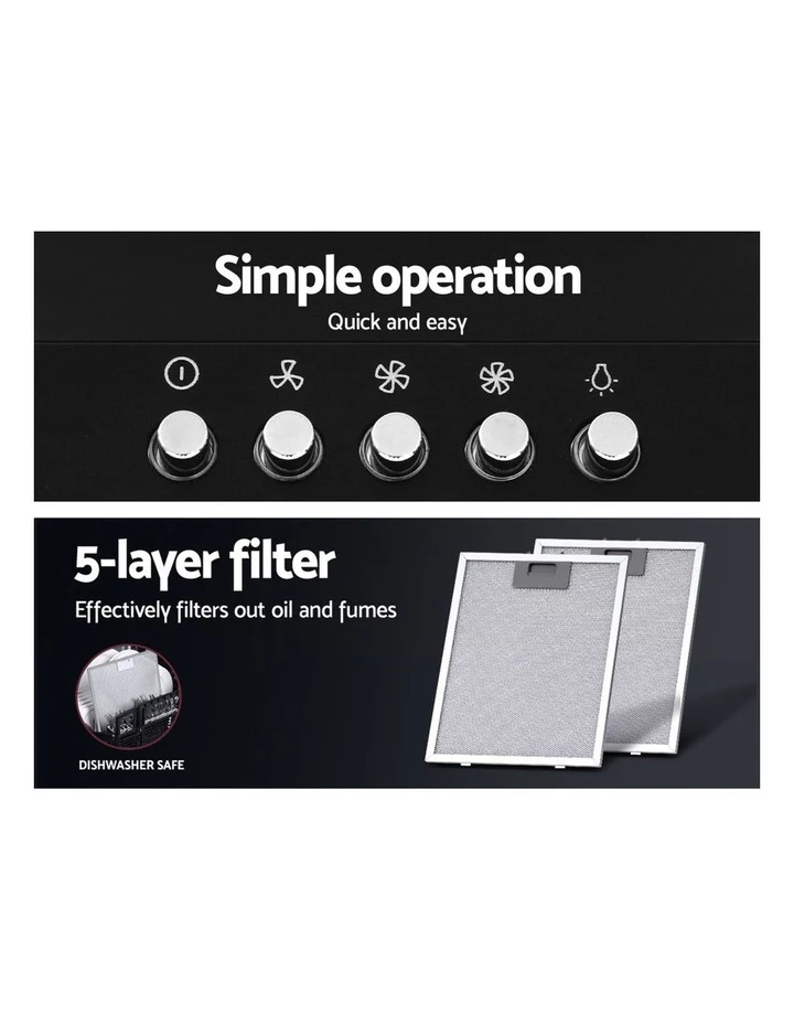 Best Pirce β€οΈ Devanti Range Hood Rangehood 90cm 900mm Kitchen Canopy LED Light Wall Mount Black π 5 Best Pirce β€οΈ Devanti Range Hood Rangehood 90cm 900mm Kitchen Canopy LED Light Wall Mount Black π - Image 5