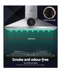 Cheap 😀 Devanti Range Hood 90cm 900mm Kitchen Canopy Stainless Steel Rangehood Wall Mount 🌟 -Appliances Sales Store 780390010 3 720x928