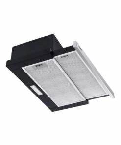 Flash Sale ❤️ Devanti Rangehood Range Hood Stainless Steel Slide Out Kitchen Canopy 60cm 600mm Black 🔔