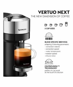 Best deal 👏 Nespresso by Delonghi Vertuo Next & Milk Capsule Coffee Machine Chrome ENV120CAE ⌛ -Appliances Sales Store 784722160 6 720x928
