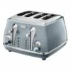 Hot Sale ⌛ Delonghi Icona Metallics 4 Slice Toaster Cobalt Blue CTOT4003AZ ⌛