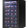 Flash Sale 😀 My Plaza Wine Cooler 28 Bottle Thermoelectric Chiller Storage Fridge Cellar Black 😍