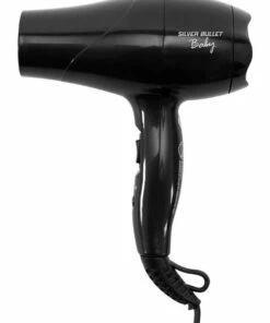 New ⌛ Silver Bullet Metallic 1200W Black Hair Dryer 🔥