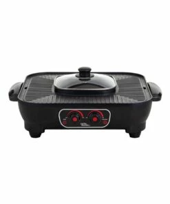 Coupon 🎁 Davis & Waddell 2 in 1 Electric Steamboat Hotpot With Teppanyaki Grill Black DES0486 🎁