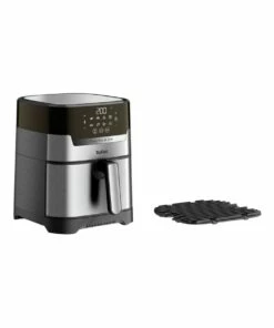 Coupon ✨ Tefal Easy Fry & Grill Deluxe Air Fryer Black/Silver EY505D 😀