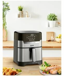 Coupon ✨ Tefal Easy Fry & Grill Deluxe Air Fryer Black/Silver EY505D 😀 -Appliances Sales Store 864035920 3 720x928