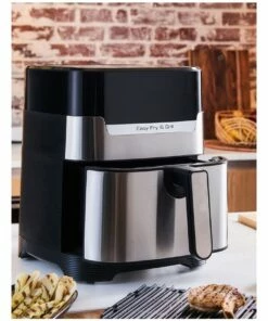 Coupon ✨ Tefal Easy Fry & Grill Deluxe Air Fryer Black/Silver EY505D 😀 -Appliances Sales Store 864035920 4 720x928