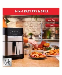 Coupon ✨ Tefal Easy Fry & Grill Deluxe Air Fryer Black/Silver EY505D 😀 -Appliances Sales Store 864035920 5 720x928
