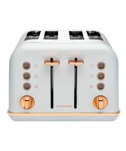Discount 🧨 Morphy Richards Accents Rose Gold 4 Slice Toaster Ocean Grey/Rose Gold 242042 🎁