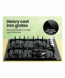 Coupon 👍 Comfee Gas Cooktop 4 Burners Kitchen Gas Hob Trivets Stove Cook Top 60cm Black ❤️ -Appliances Sales Store 882961120 6 720x928