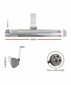 Best Sale 👏 Devanti Electric Infrared Radiant Strip Heater Outdoor Indoor Halogen 2000W HLH-E72-2000-AL 👏 -Appliances Sales Store 887808790 3 720x928