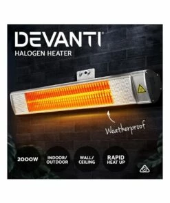 Best Sale 👏 Devanti Electric Infrared Radiant Strip Heater Outdoor Indoor Halogen 2000W HLH-E72-2000-AL 👏 -Appliances Sales Store 887808790 4 720x928