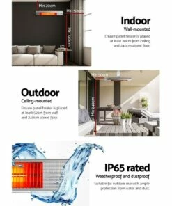 Best Sale 👏 Devanti Electric Infrared Radiant Strip Heater Outdoor Indoor Halogen 2000W HLH-E72-2000-AL 👏 -Appliances Sales Store 887808790 6 720x928