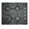 Outlet ✔️ Kleenmaid 60cm 4 Burner Gas On Black Krystal Glass Cooktop with Wok Burner GCTK6012 ❤️