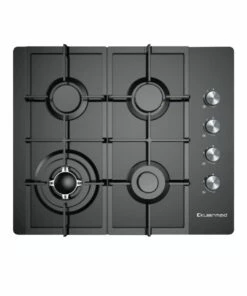 Outlet ✔️ Kleenmaid 60cm 4 Burner Gas On Black Krystal Glass Cooktop with Wok Burner GCTK6012 ❤️