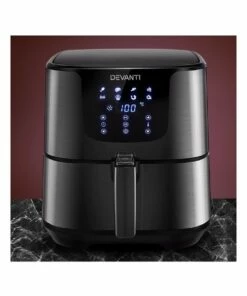Cheapest 🔔 Devanti Air Fryer 7L LCD Fryers Oven Airfryer Stainless Steel Black 🛒 -Appliances Sales Store 888181030 3 720x928