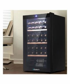 New 😀 Devanti 34 Bottles Wine Cooler Fridge Black WC-34B-BK ⌛ -Appliances Sales Store 888195880 3 720x928