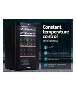 New 😀 Devanti 34 Bottles Wine Cooler Fridge Black WC-34B-BK ⌛ -Appliances Sales Store 888195880 4 720x928