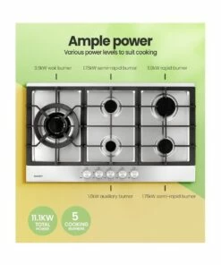 Outlet 🔥 Comfee 5 Burner Gas Cooktop Stainless Steel CGH90005S 👍 -Appliances Sales Store 888622930 5 720x928