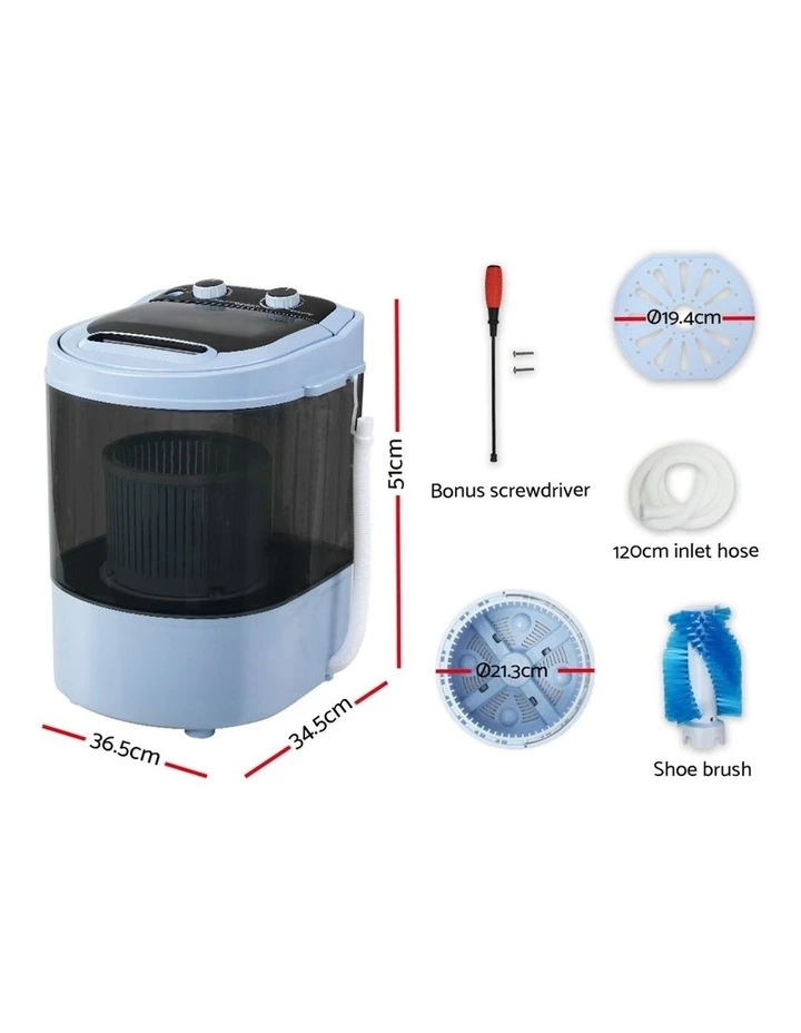 New ✨ Devanti Portable Top Load Washing Machine 3KG Black PWM-S-30-BK ⌛ 2 New ✨ Devanti Portable Top Load Washing Machine 3KG Black PWM-S-30-BK ⌛ - Image 2