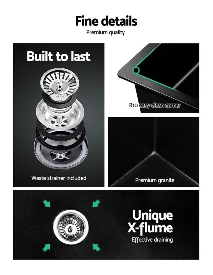 Coupon π Cefito Stone Kitchen Sink 45X45MM Granite Black π 6 Coupon π Cefito Stone Kitchen Sink 45X45MM Granite Black π - Image 6