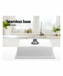 Best Pirce 🌟 Cefito Stone Kitchen Sink 61X47MM Granite White 👏 -Appliances Sales Store 888634540 4 720x928