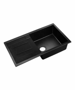 Best Sale ⭐ Cefito Stone Kitchen Sink 86X5MM Granite Black ⌛