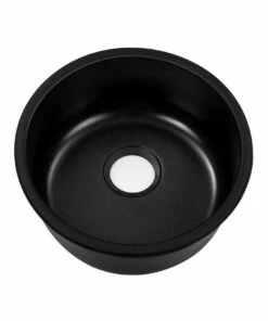 Best Sale 🤩 Cefito Stone Kitchen Sink Round 43MM Granite Black ❤️